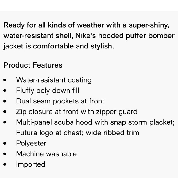 Toddler Nike Hooded‎ Puffer Bomber Jacket - Picture 11 of 11